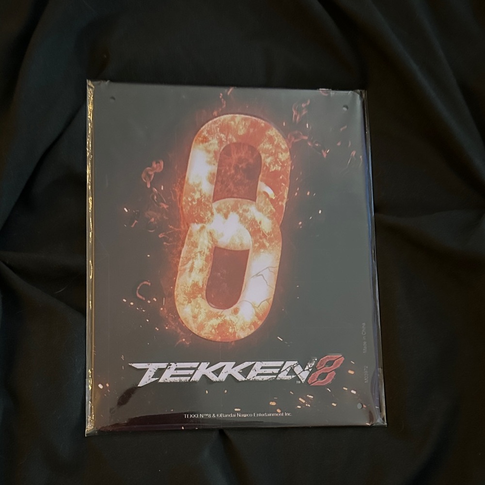 Tekken 8 Metal Plate with Fiery Design